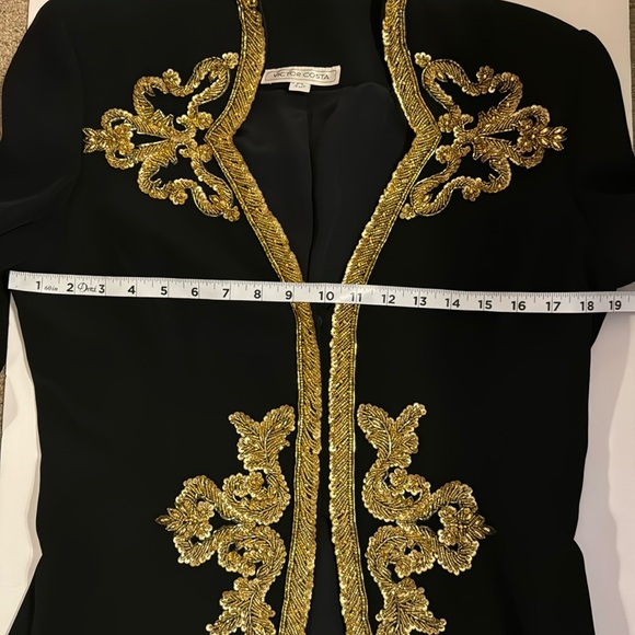 Victor Costa Vintage Black Gold Sequins Seed Beaded Luxurious Designer Jacket 8 - Picture 11 of 17
